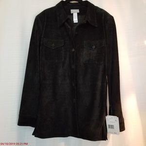 NWT Liz Claiborne Black Suede Jacket XL